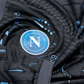 Camisa Napoli Treino 25/26 - Torcedor EA7 Masculina - Cinza com detalhes em azul