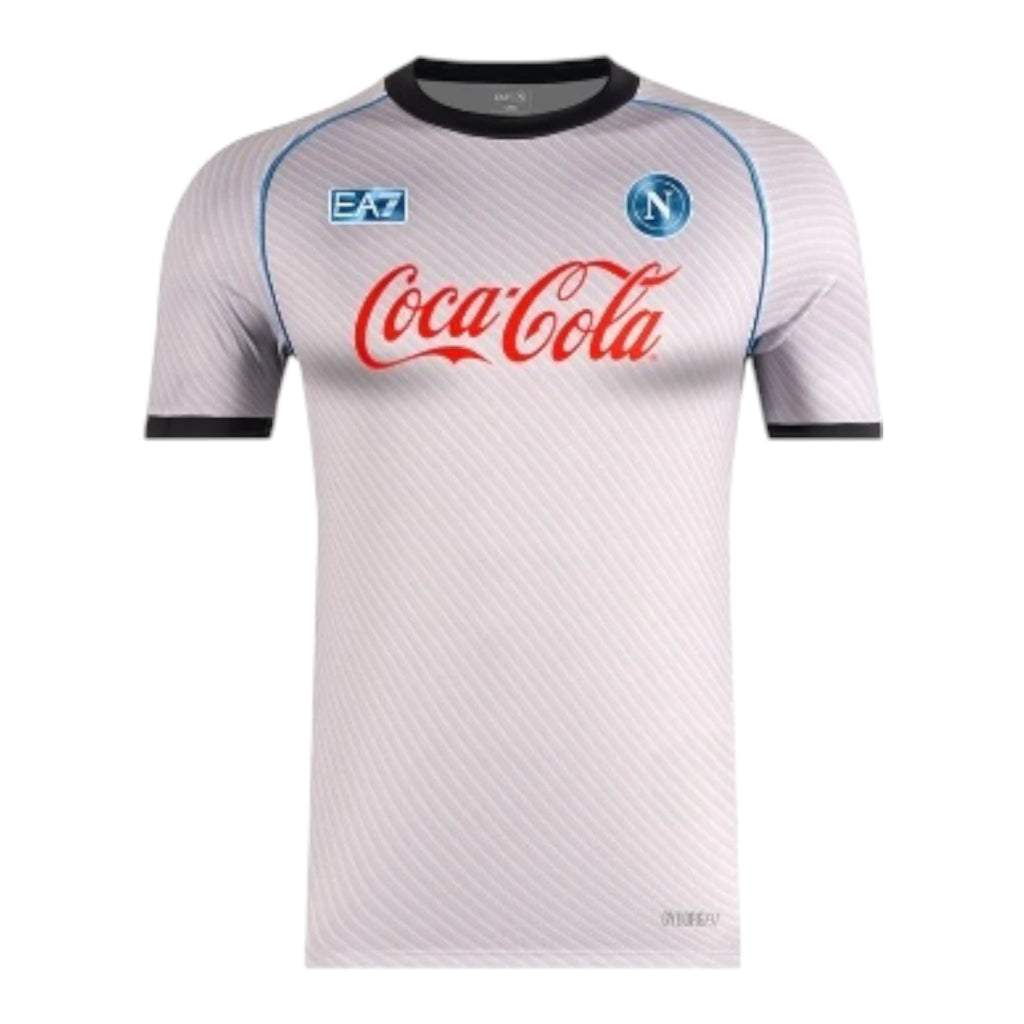 Camisa Napoli Treino 25/26 - Torcedor EA7 Masculina - Branca e cinza