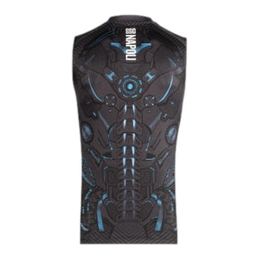 Camisa Regata Napoli Treino 25/26 - Torcedor EA7 Masculina - Cinza com detalhes em azul