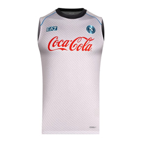 Camisa Regata Napoli Treino 25/26 - Torcedor EA7 Masculina - Branca e cinza