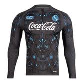 Camisa Napoli Treino 25/26 manga longa - Torcedor EA7 Masculina - Cinza com detalhes em azul