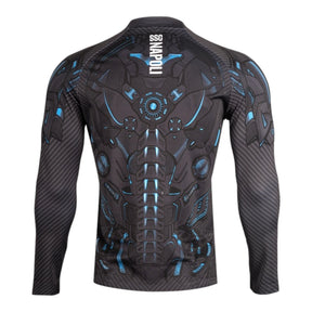 Camisa Napoli Treino 25/26 manga longa - Torcedor EA7 Masculina - Cinza com detalhes em azul