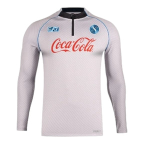 Camisa Napoli Treino 25/26 manga longa - Torcedor EA7 Masculina - Branca e cinza