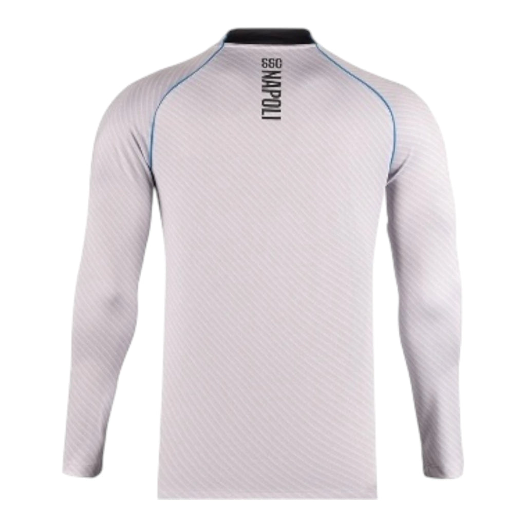 Camisa Napoli Treino 25/26 manga longa - Torcedor EA7 Masculina - Branca e cinza