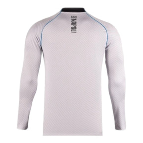 Camisa Napoli Treino 25/26 manga longa - Torcedor EA7 Masculina - Branca e cinza