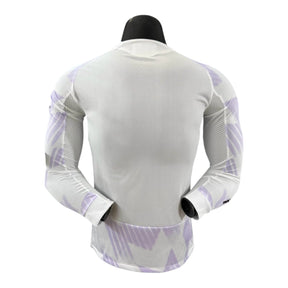 Camisa Manchester United II 25/26 manga longa - Jogador Adidas Masculina - Branca com detalhes em roxo