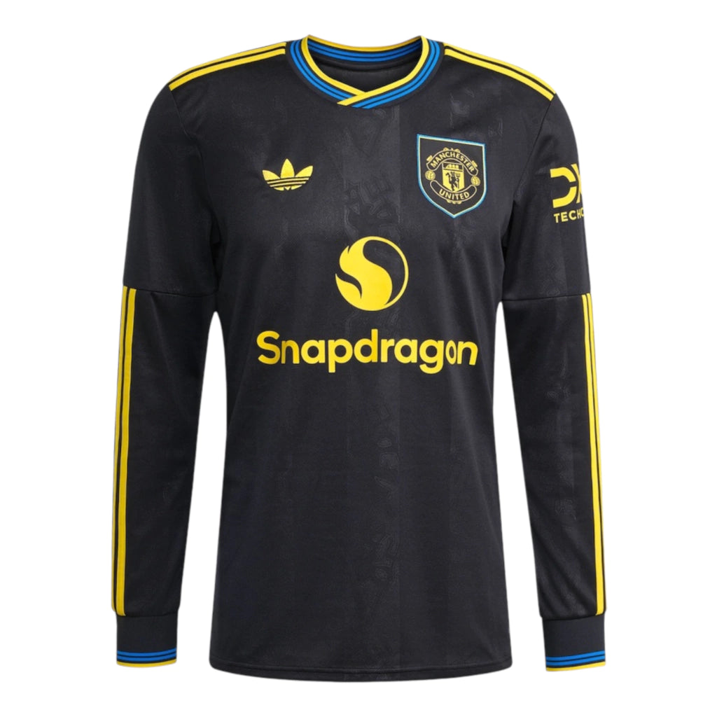 Camisa Manchester United III 25/26 manga longa - Torcedor Adidas Masculina - Preta