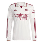 Camisa Arsenal III 25/26 manga longa - Torcedor Adidas Masculina - Branca com detalhes em vinho