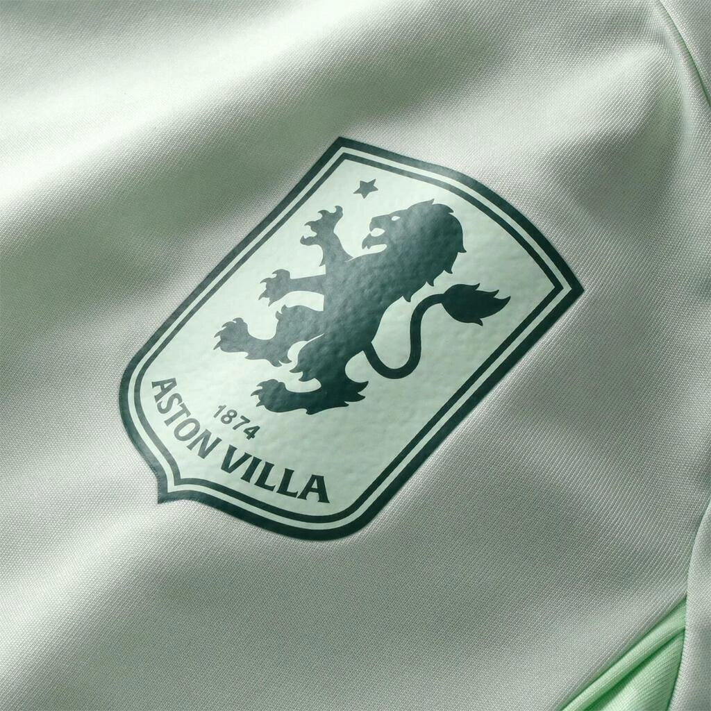 Camisa Aston Villa Treino 25/26 manga longa - Torcedor Adidas Masculina - Branca e verde