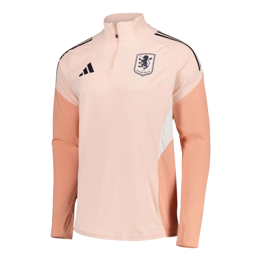 Camisa Aston Villa Treino 25/26 manga longa - Torcedor Adidas Masculina - Rosa