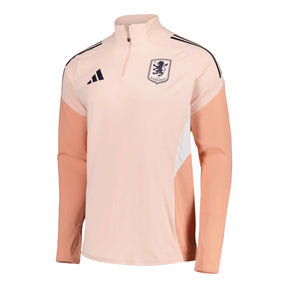 Camisa Aston Villa Treino 25/26 manga longa - Torcedor Adidas Masculina - Rosa