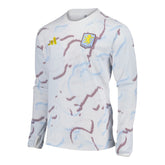 Camisa Aston Villa Pré-jogo 25/26 manga longa - Torcedor Adidas Masculina - Branca