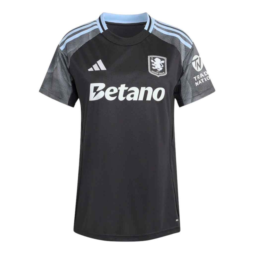 Camisa Aston Villa II 25/26 - Torcedor Adidas Feminina - Preta e cinza