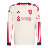Camisa Liverpool II 25/26 manga longa - Torcedor Adidas Masculina - Bege com detalhes em vermelho e preto
