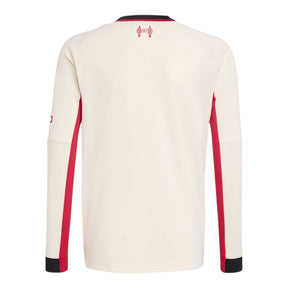 Camisa Liverpool II 25/26 manga longa - Torcedor Adidas Masculina - Bege com detalhes em vermelho e preto