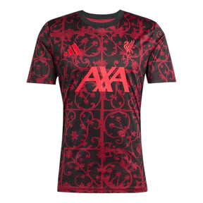 Camisa Liverpool Pré-jogo 25/26 - Torcedor Adidas Masculina - Preta e vermelha