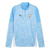 Camisa Manchester City Treino 25/26 manga longa - Torcedor Puma Masculina - Azul e branca