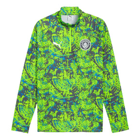 Camisa Manchester City Pré-jogo III 25/26 manga longa - Torcedor Puma Masculina - Cinza e verde