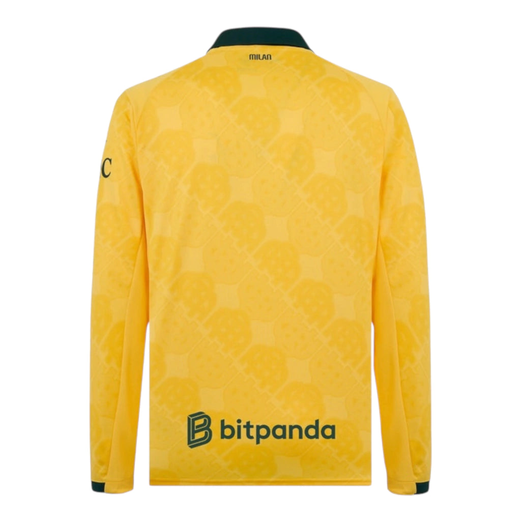 Camisa AC Milan III 25/26 manga longa - Torcedor Puma Masculina - Amarela com detalhes em verde