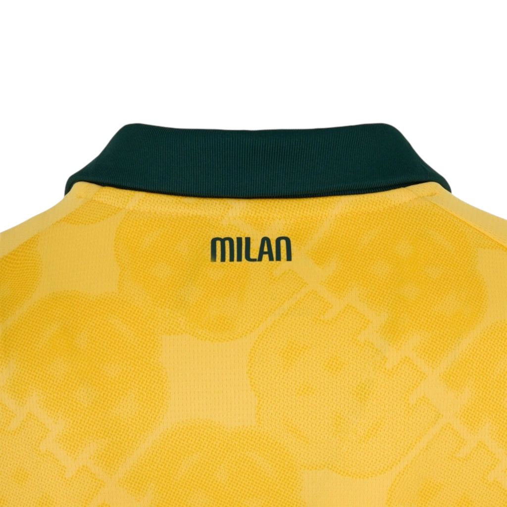 Camisa AC Milan III 25/26 manga longa - Torcedor Puma Masculina - Amarela com detalhes em verde