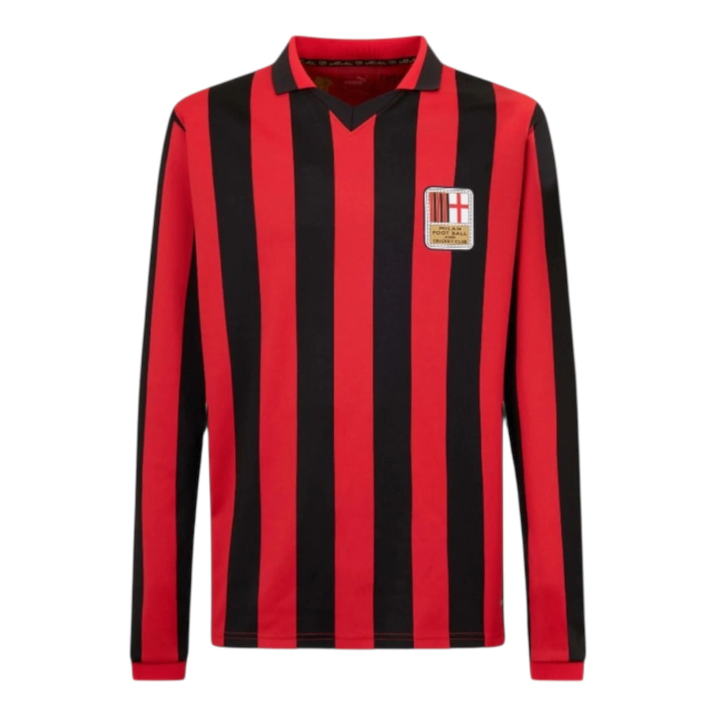 Camisa AC Milan Edição Aniversário 125 Anos manga longa - Torcedor Puma Masculina - Preta e vermelha
