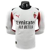Camisa AC Milan II 25/26 manga longa - Jogador Puma Masculina - Branca com detalhes em vermelho e preto