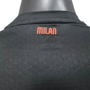 Camisa AC Milan I 25/26 manga longa - Jogador Puma Masculina - Preta e vermelha com detalhes em cinza