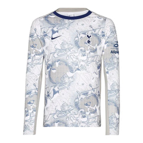 Camisa Tottenham Pré-jogo I 25/26 manga longa - Torcedor Nike Masculina - Branca com detalhes em azul e cinza