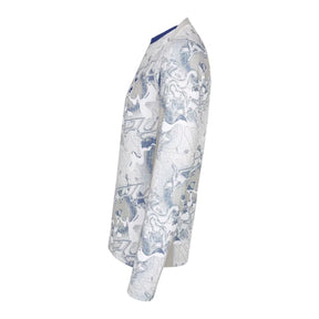 Camisa Tottenham Pré-jogo I 25/26 manga longa - Torcedor Nike Masculina - Branca com detalhes em azul e cinza