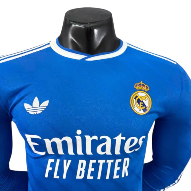 Camisa Real Madrid III 25/26 manga longa - Jogador Adidas Masculina - Azul