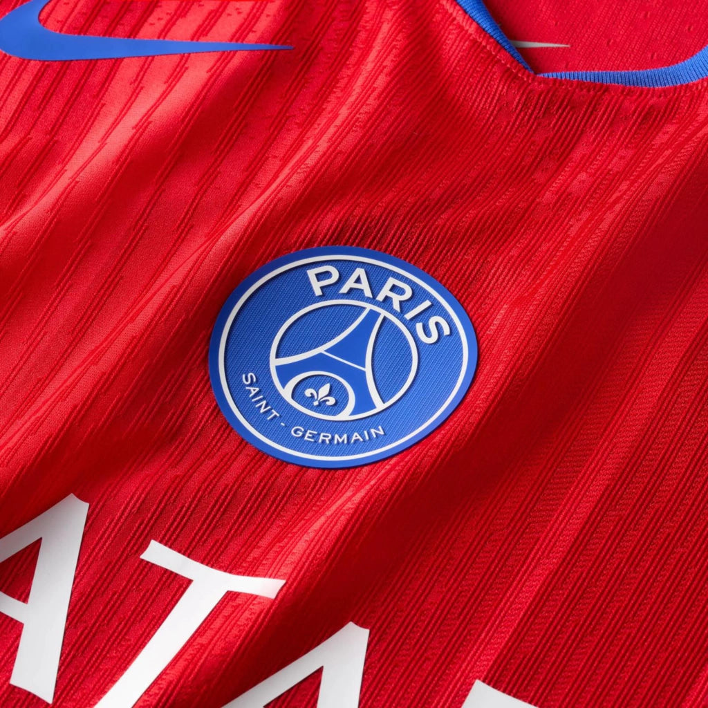 Camisa Paris Saint-Germain III 25/26 - Torcedor Nike Masculina - Vermelha e azul