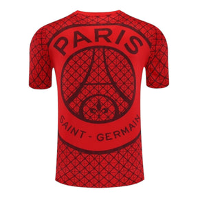 Camisa Paris Saint-German Pré-jogo 25/26 - Torcedor Nike Masculina - Vermelha com detalhes em azul