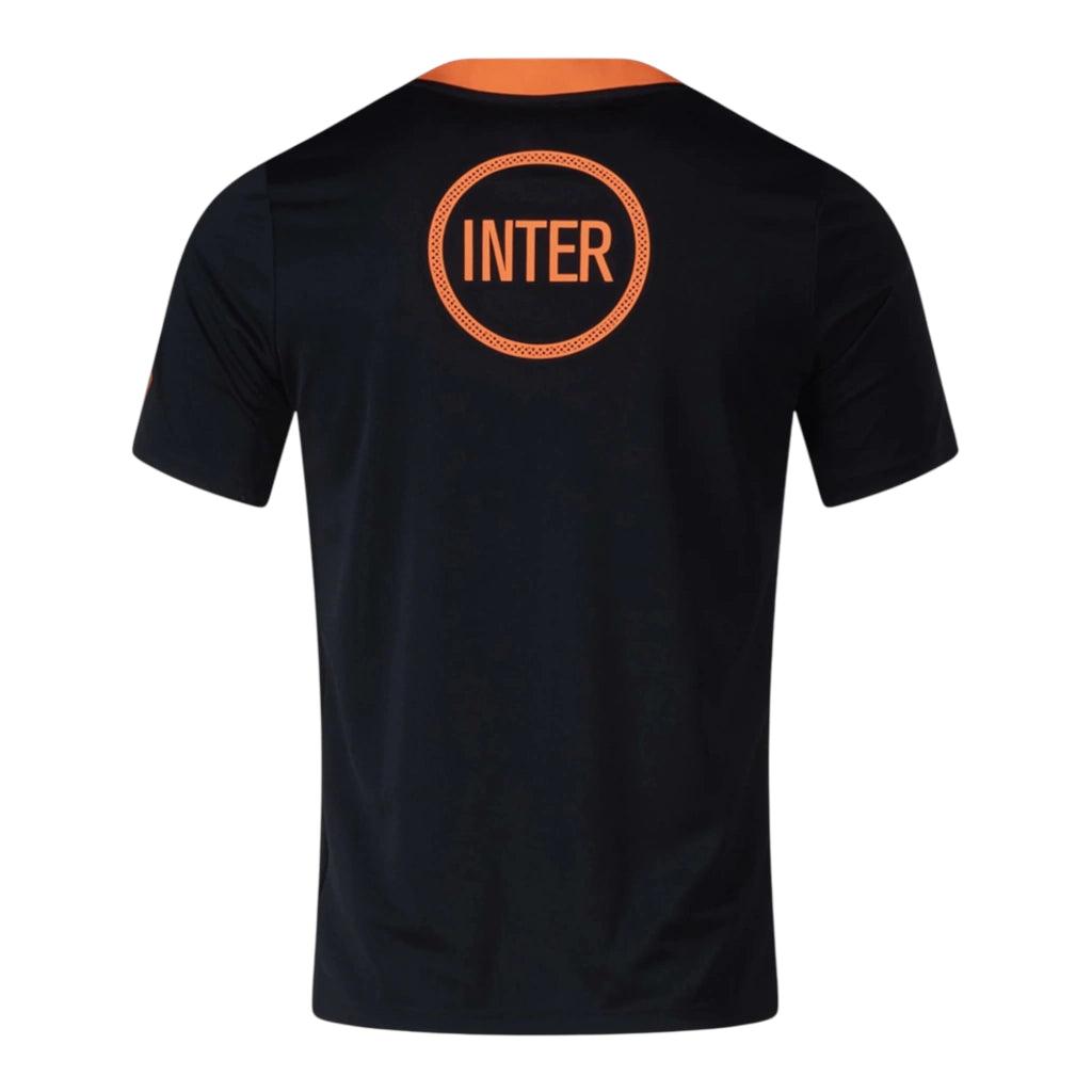 Camisa Inter de Milão Pré-jogo 25/26 - Torcedor Nike Masculina - Preta e laranja