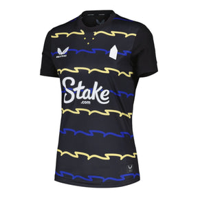 Camisa Everton III 25/26 - Torcedor Castore Feminina - Preta com detalhes em azul e amarelo