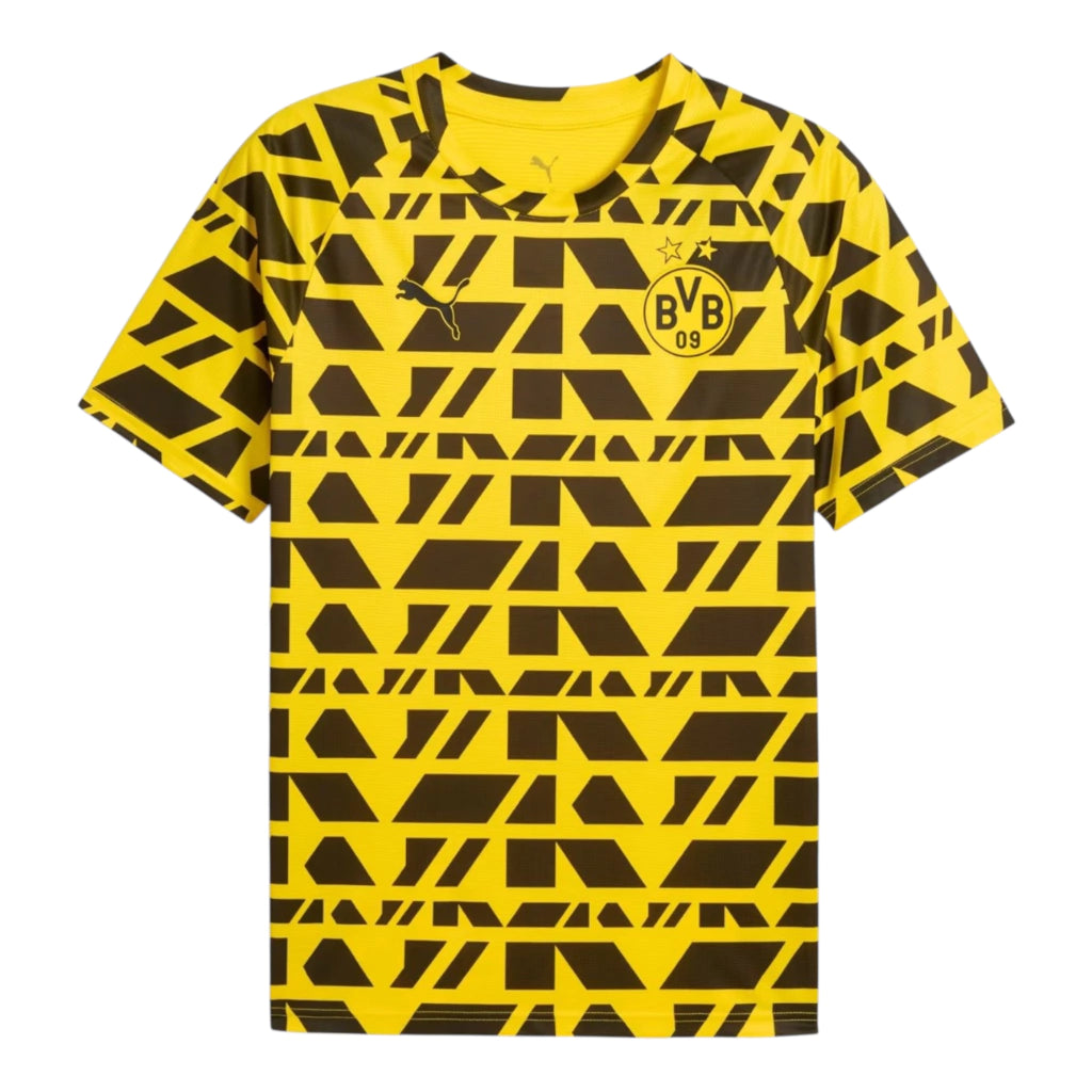 Camisa Borussia Dortmund Pré-jogo 25/26 - Torcedor Puma Masculina - Amarela e preta