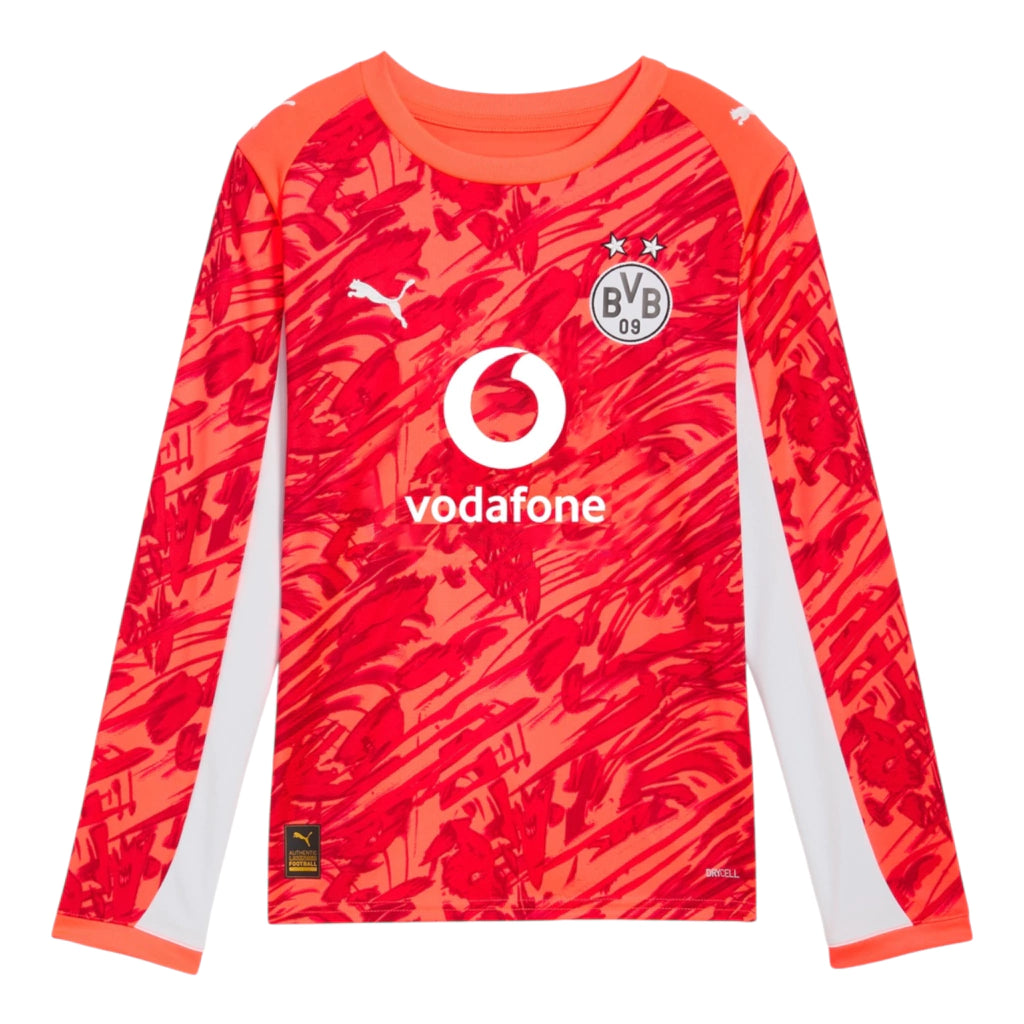 Camisa Borussia Dortmund Goleiro II 25/26 manga longa - Torcedor Puma Masculina - Laranja e vermelha
