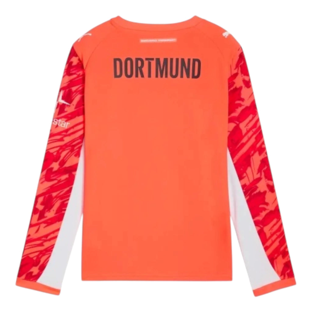Camisa Borussia Dortmund Goleiro II 25/26 manga longa - Torcedor Puma Masculina - Laranja e vermelha