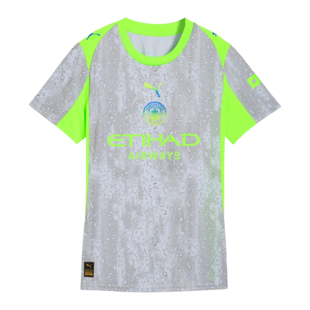 Camisa Manchester City III 25/26 - Torcedor Adidas Feminina - Cinza e verde neon