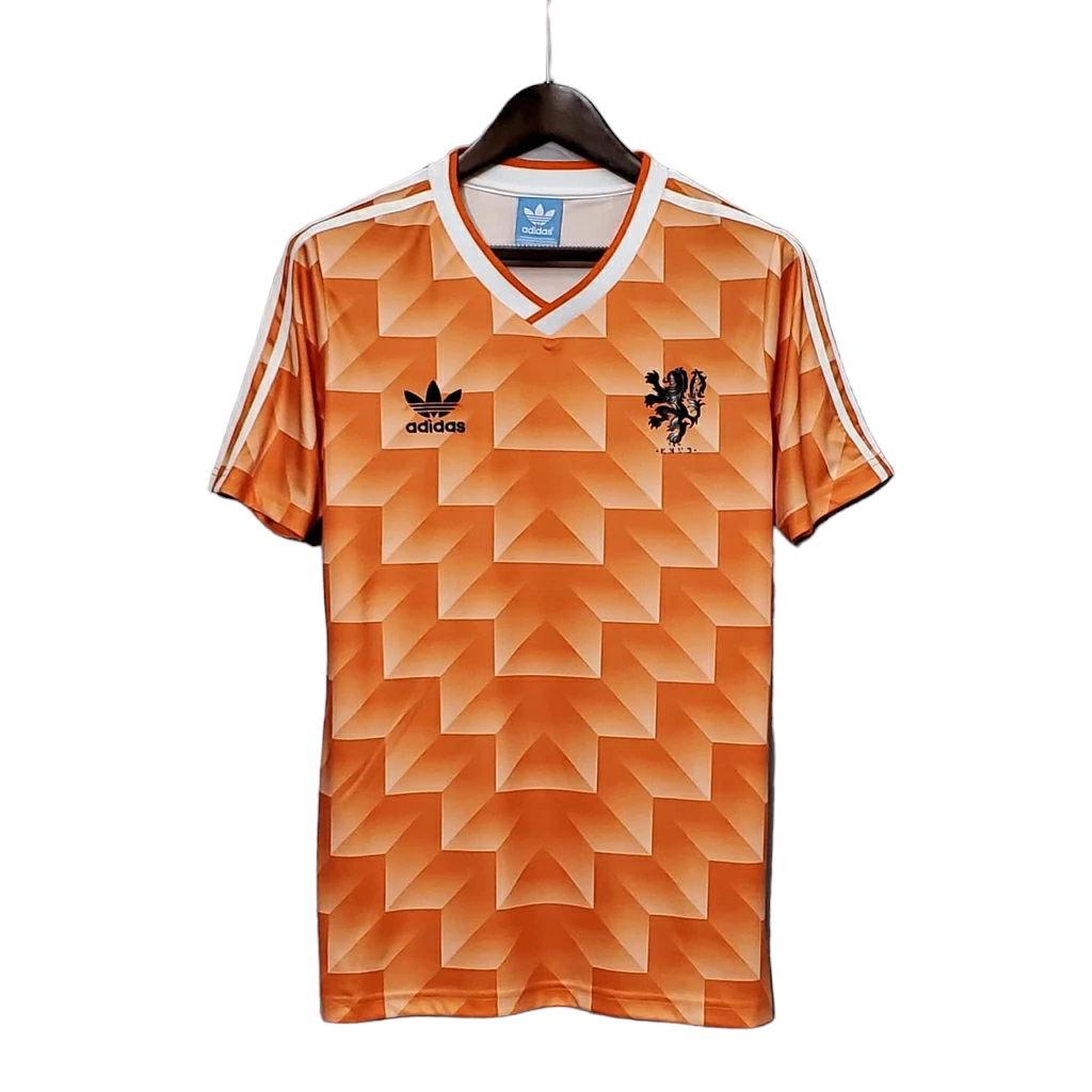 Camisa Retrô Seleção da Holanda I 1988 - Adidas Masculina - Laranja - (Pronta entrega)