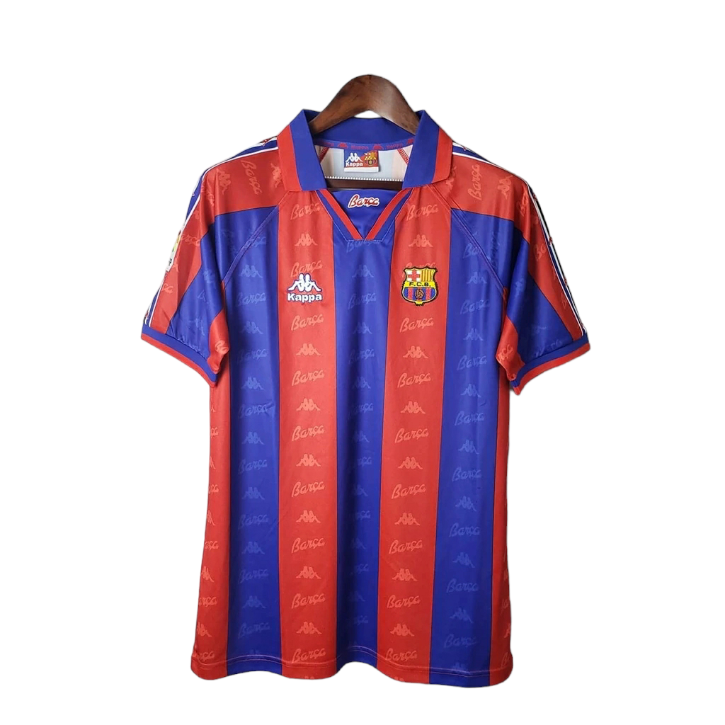 Camisa Barcelona Retrô 1996/1997 Azul e Grená - Kappa - (Pronta entrega)