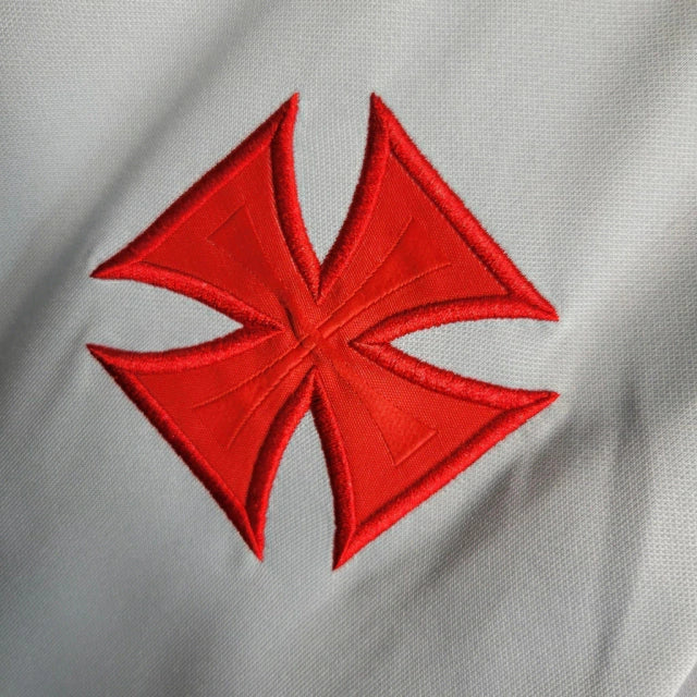 Camiseta Vasco da Gama Manga Longa Branca 23/24 - Branca com as mangas pretas e detalhes em vermelho