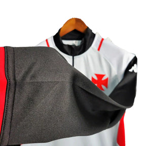 Camiseta Vasco da Gama Manga Longa Branca 23/24 - Branca com as mangas pretas e detalhes em vermelho