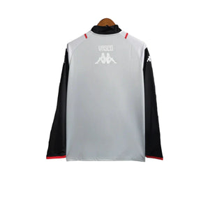 Camiseta Vasco da Gama Manga Longa Branca 23/24 - Branca com as mangas pretas e detalhes em vermelho