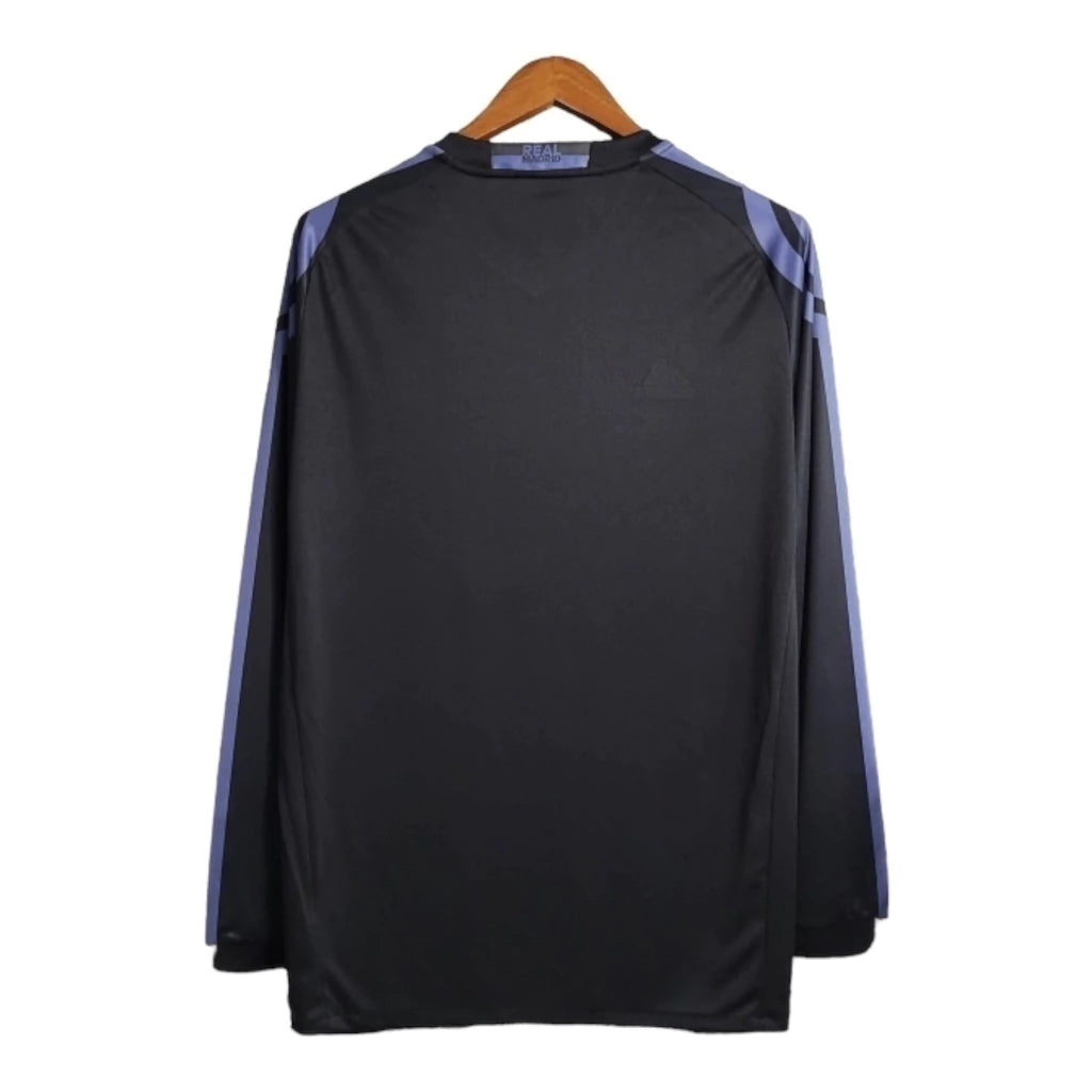 Camisa Retrô Real Madrid II 2016/2017 manga longa - Adidas Masculina - Preta com detalhes em roxo
