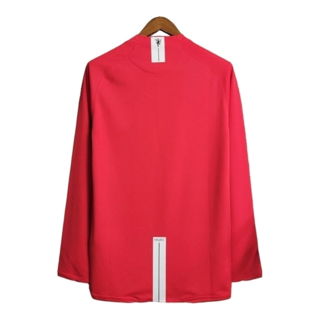 Camisa Retrô Manchester United 2007/2008 manga longa - Masculina Nike - Vermelha com detalhes em branco