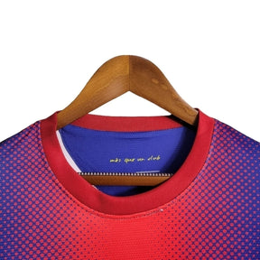 Camisa Retrô Barcelona I 12/13 manga longa - Masculina Nike - Azul com detalhes em vermelho