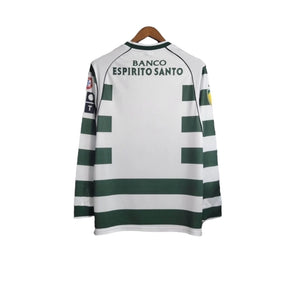 Camisa Retrô Sporting Lisboa I 2001/2003 manga longa - Reebok Masculina - Branca com detalhes em verde