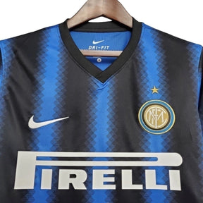 Camisa Retrô Inter de Milão I 2010/2011 manga longa - Masculina Nike - Azul e preta