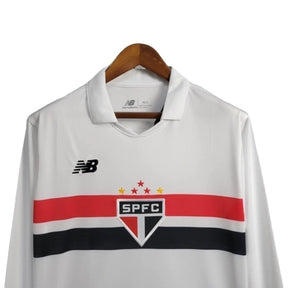 Camisa São Paulo I 24/25 manga longa - Torcedor New Balance Feminina - Branca