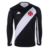 Camisa Vasco da Gama I 23/24 manga longa - Torcedor Kappa Masculina - Preta e branca